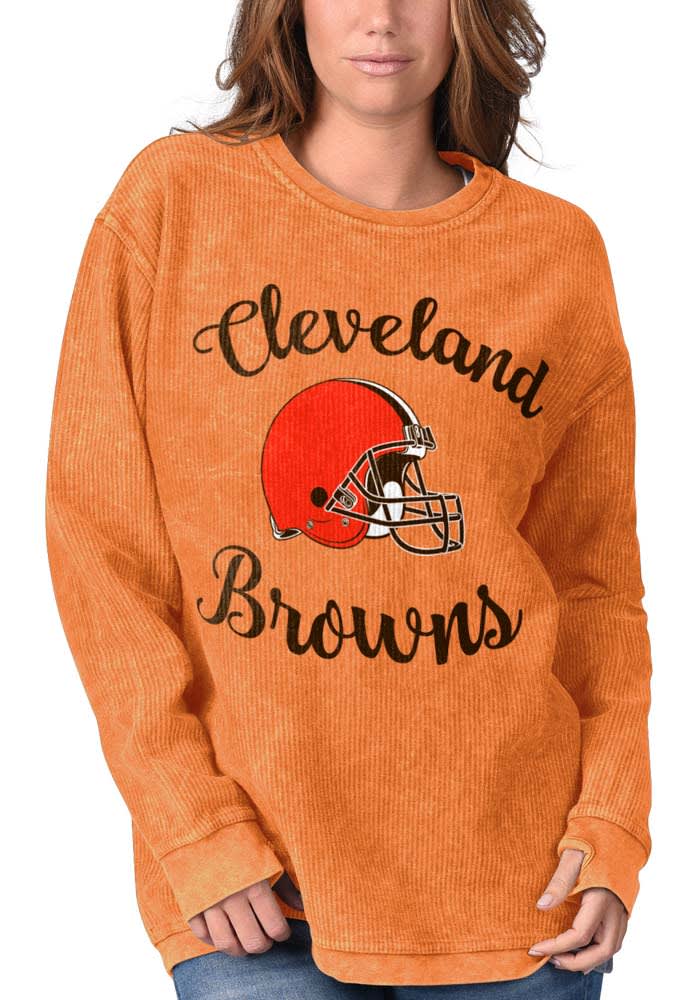 Cleveland Browns New Era Colorblock Current Pullover Hoodie - Orange