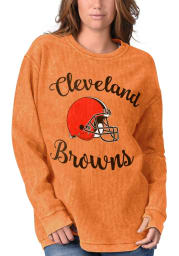 Cleveland Browns Womens Orange Julie Comfy Cord Crew Sweatshirt