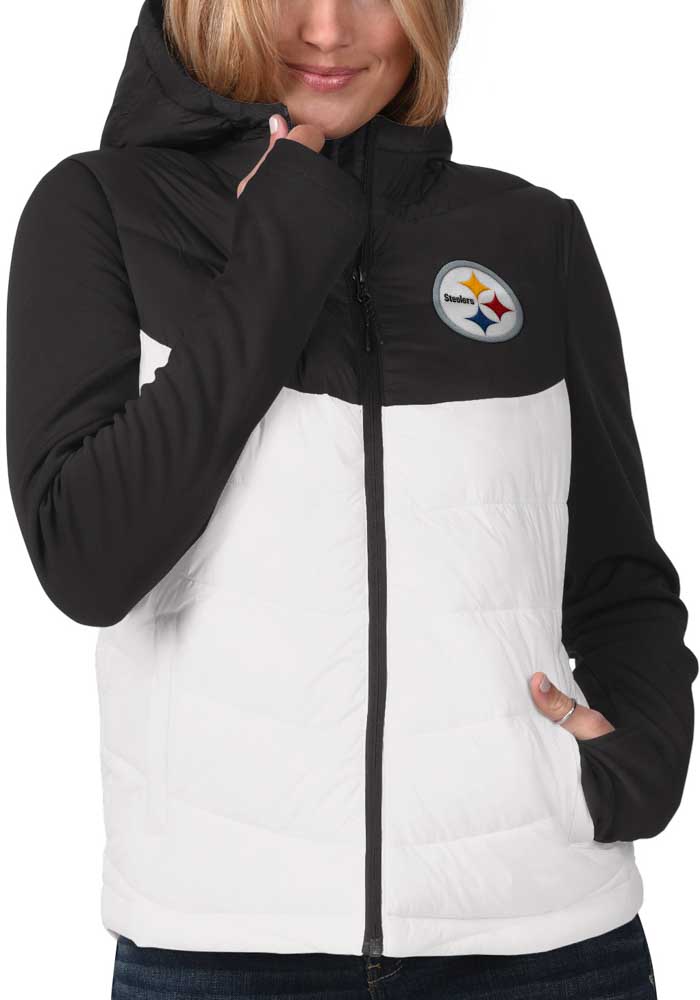 Women's Antigua White Pittsburgh Steelers Altitude Full-Zip Jacket