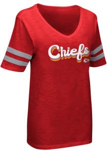 Kansas City Chiefs Womens Red Triple Short Sleeve T-Shirt