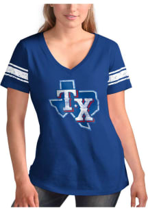 Texas Rangers Womens Blue First Pick Short Sleeve T-Shirt