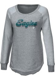 Philadelphia Eagles Womens Grey Gridiron Crew Sweatshirt