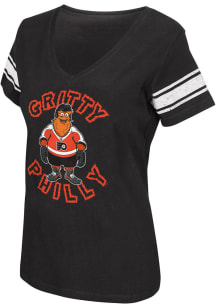 Philadelphia Flyers Womens Black Gritty Short Sleeve T-Shirt