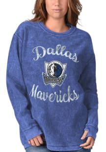 Dallas Mavericks Womens Blue Julie Comfy Cord Crew Sweatshirt