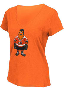 Philadelphia Flyers Womens Orange Gritty Short Sleeve T-Shirt