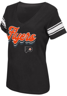 Philadelphia Flyers Womens Black First Pick Short Sleeve T-Shirt