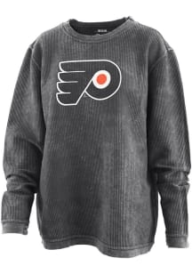 Philadelphia Flyers Womens Black Cozy Cord Crew Sweatshirt