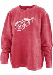 Detroit Red Wings Womens Red Cozy Cord Crew Sweatshirt