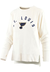 St Louis Blues Womens Ivory Cuddle Knit Crew Sweatshirt