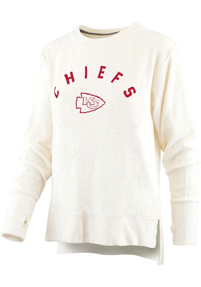 Kansas City Chiefs Womens Ivory Cuddle Knit Crew Sweatshirt