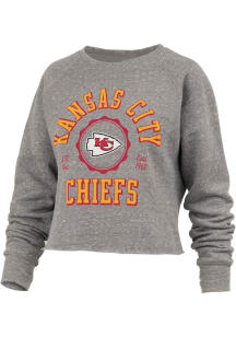 Kansas City Chiefs Womens Grey Knobi Crew Sweatshirt