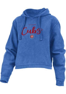 Chicago Cubs Womens Blue Corded Hooded Sweatshirt