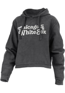 Chicago White Sox Womens Black Corded Hooded Sweatshirt
