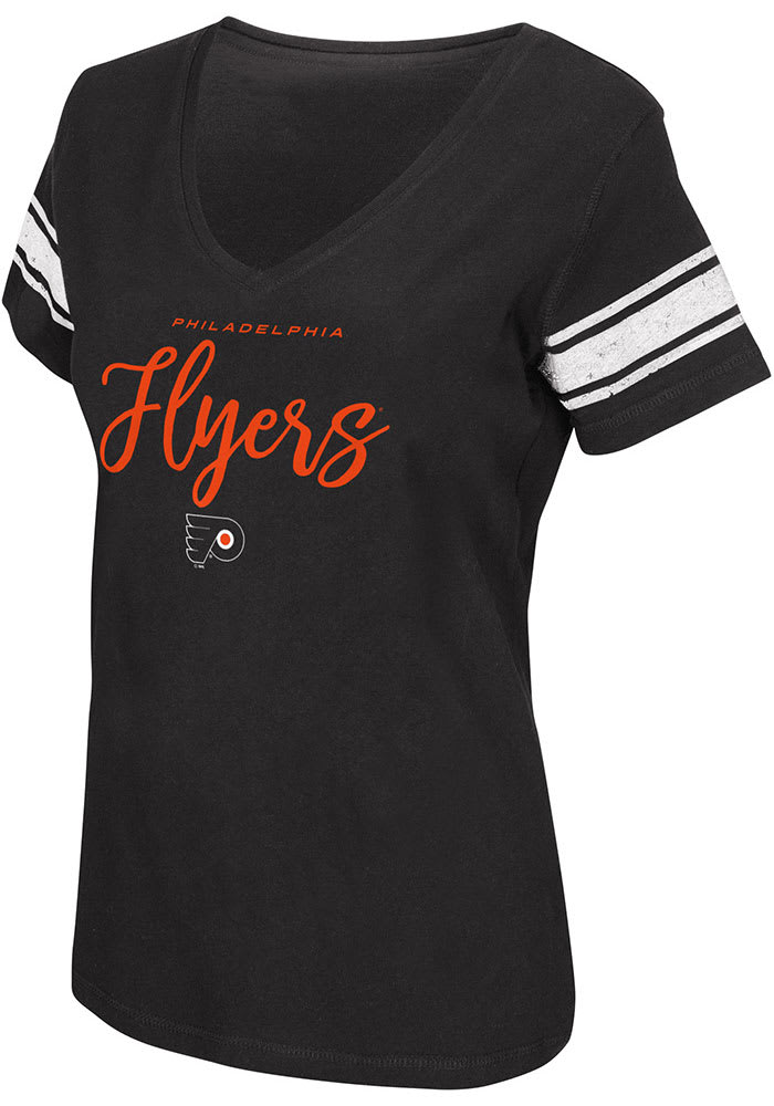Philadelphia Flyers Womens Black First Pick Short Sleeve T-Shirt