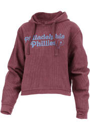 Philadelphia Phillies Womens Maroon Corded Hooded Sweatshirt