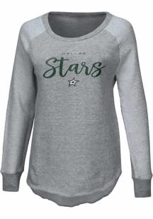 Dallas Stars Womens Grey Gridiron Crew Sweatshirt