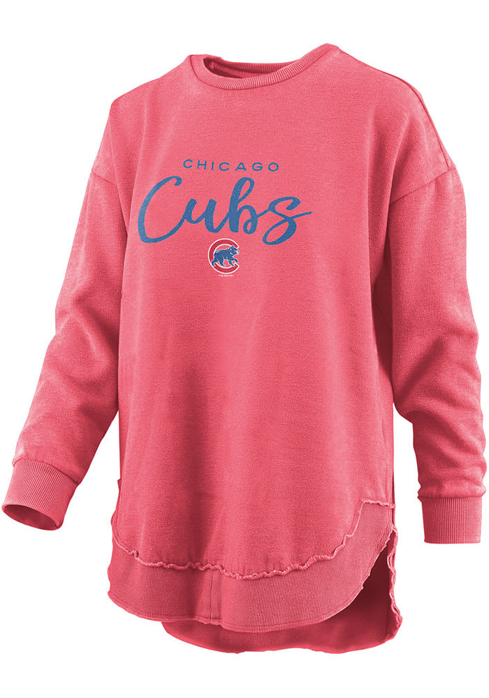 Chicago Cubs Antigua Reward Crewneck Pullover Sweatshirt - Oatmeal