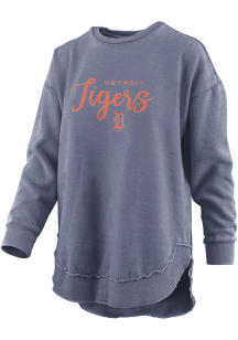 Detroit Tigers Womens Navy Blue Vintage Crew Sweatshirt