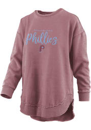 Philadelphia Phillies Womens Maroon Vintage Crew Sweatshirt