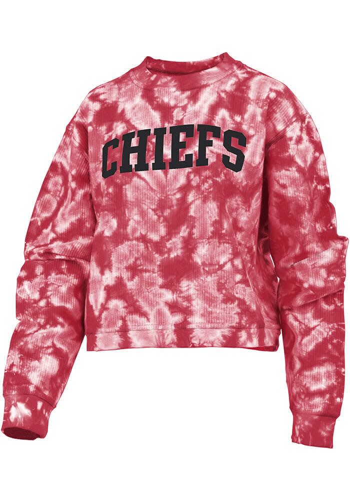 Kansas City Chiefs Womens Black Julie Comfy Cord Crew Sweatshirt