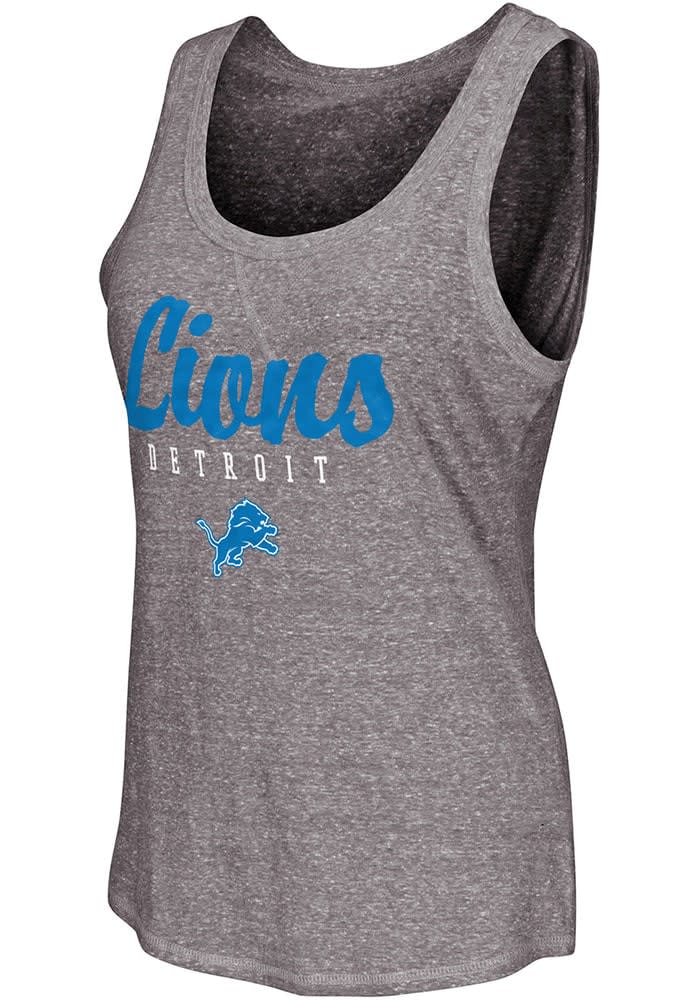 Detroit Lions Womens Grey Playoff Tank Top