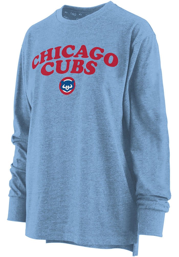 Chicago Cubs Womens Blue Boyfriend LS Tee  Chicago shirts, Chicago cubs, Chicago  cubs tshirt