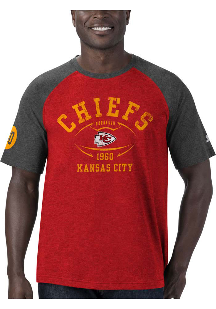 Starter Kansas City Chiefs Red Center Block Short Sleeve Fashion T Shirt