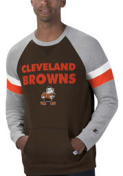 Starter Cleveland Browns Mens Brown Placekicker Long Sleeve Fashion Sweatshirt