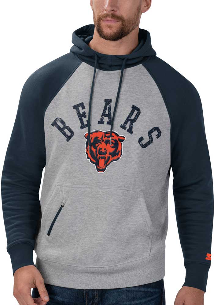 Chicago Bears '47 Franklin Wooster Long Sleeve Hoodie T-Shirt - Heathered  Gray/Navy