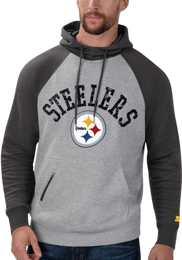 Starter Pittsburgh Steelers Mens Grey Homerun Fashion Hood