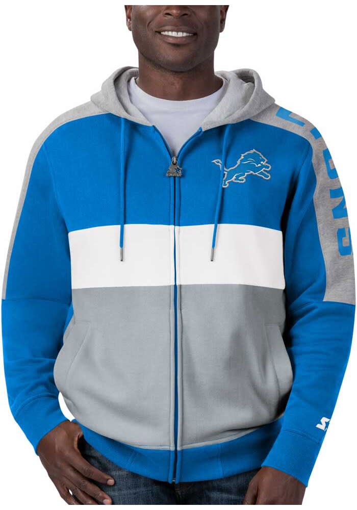 Dunbrooke Detroit Lions Blue Trophy Fleece Full-Zip Hoodie