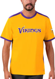 Minnesota Vikings Gold Ringer Short Sleeve Fashion T Shirt
