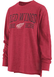 Detroit Red Wings Womens Red Melange LS Tee