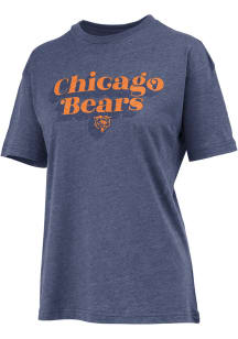 Chicago Bears Womens Navy Blue Melange Short Sleeve T-Shirt