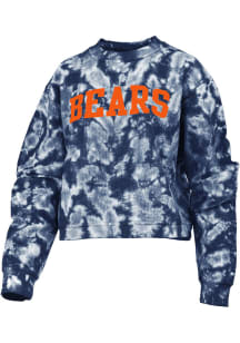 Chicago Bears Womens Navy Blue Cloud Dye Crew Sweatshirt