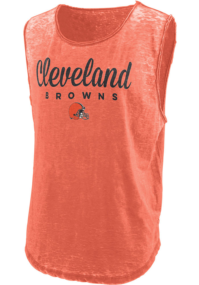 G-III Apparel Group (Pressbox) Cleveland Browns Women's Orange Vintage Tank Top, Orange, 52% Cotton / 48% POLYESTER, Size XL, Rally House