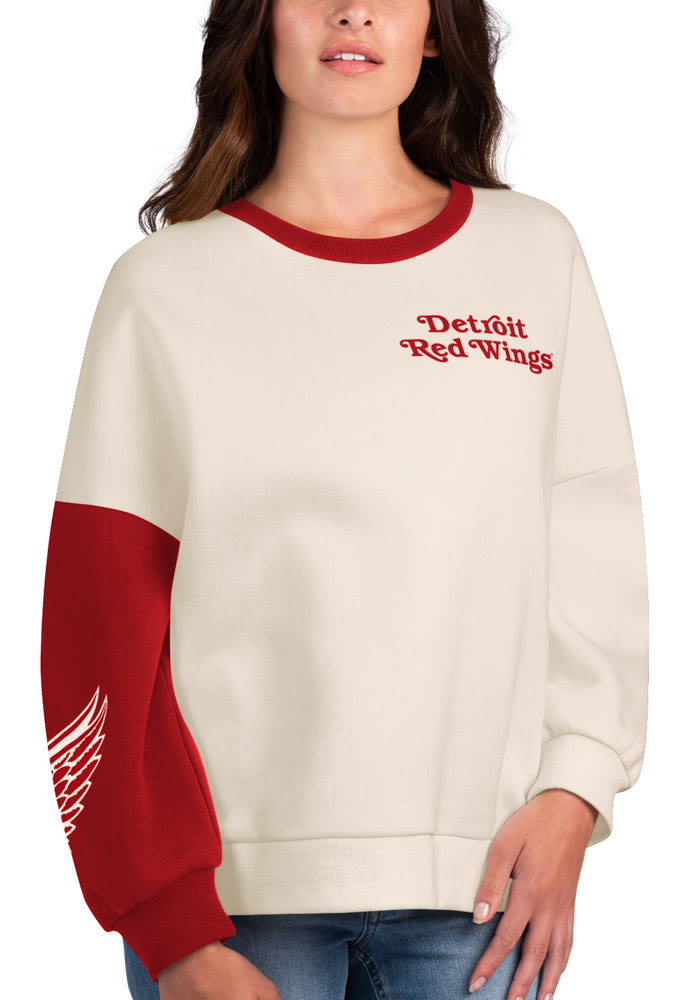 Detroit Red Wings Womens Red Julie Comfy Cord Crew Sweatshirt