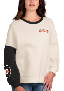 Philadelphia Flyers Womens White Interception Crew Sweatshirt