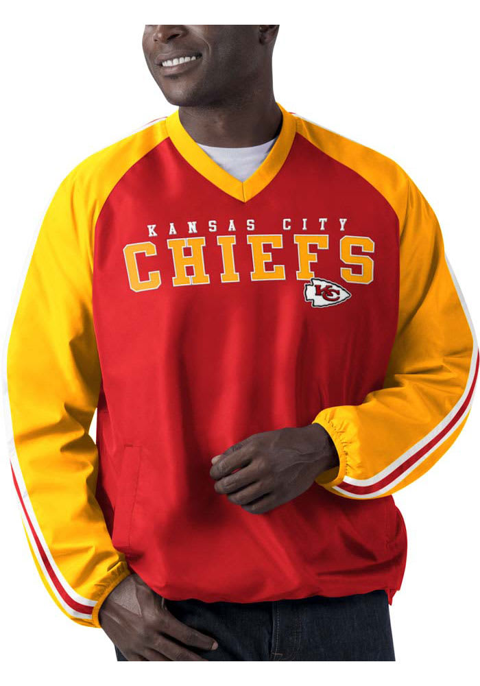 Kansas City Chiefs Mens Red V-Neck Pullover Pullover Jackets