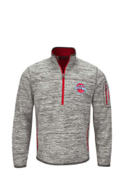 Detroit Pistons Mens Grey Fast Pace Long Sleeve 1/4 Zip Pullover