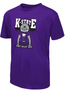 Willie The Wildcat Colosseum Youth Purple K-State Wildcats Willie Pushup Short Sleeve T-Shirt