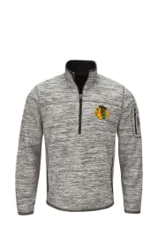 Chicago Blackhawks Mens Grey Fast Pace Long Sleeve 1/4 Zip Pullover