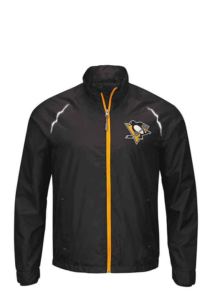 Pittsburgh Penguins Mens Orange Interval Light Weight Jacket