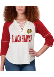 Chicago Blackhawks Womens White Rebel LS Tee