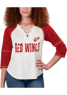 Detroit Red Wings Womens White Rebel LS Tee