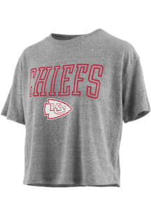 Kansas City Chiefs Womens Grey Knobi Short Sleeve T-Shirt