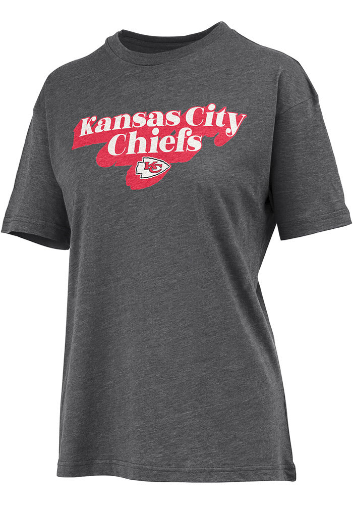 Kansas City Chiefs Womens Black Melange Short Sleeve T-Shirt