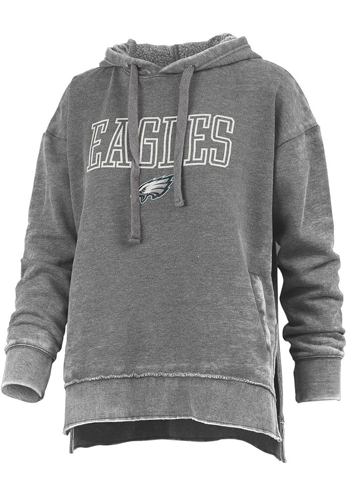 Philadelphia Eagles Womens Black Comfy Cord Hooded Sweatshirt