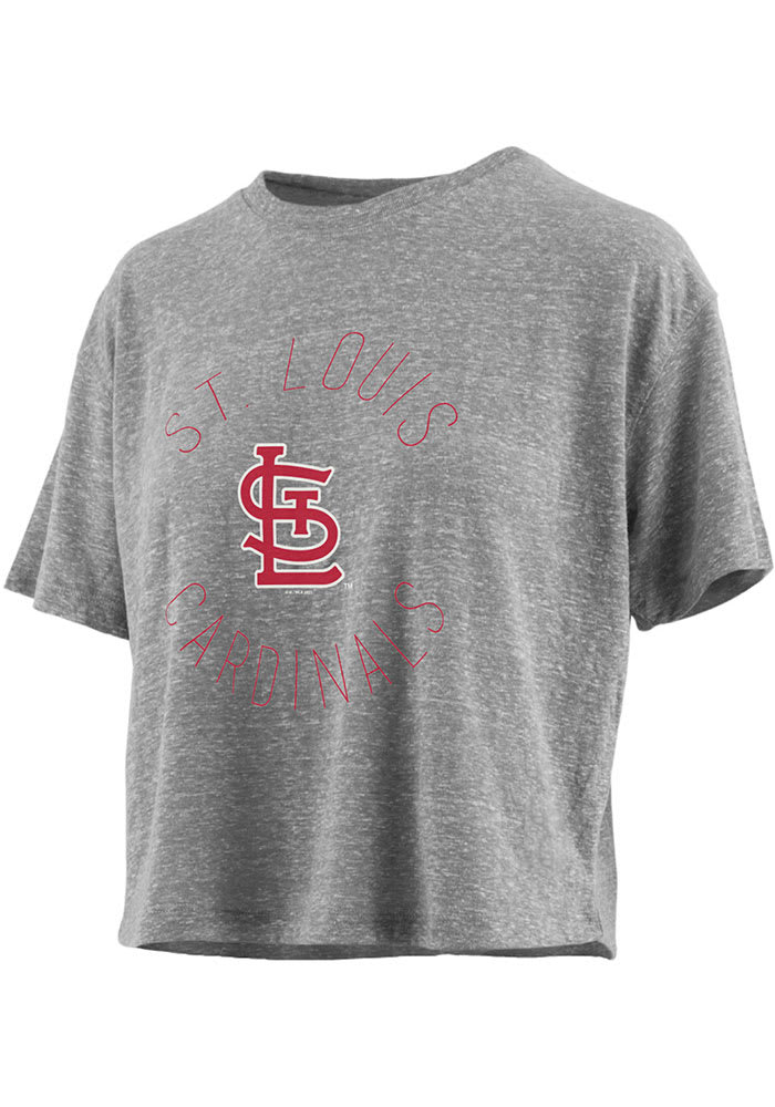 St Louis Cardinals Womens Grey Knobi Short Sleeve T-Shirt