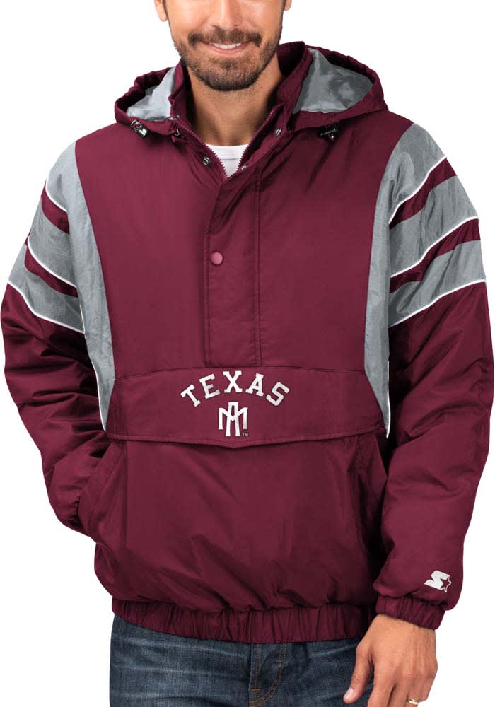 Starter Texas A&M Aggies Mens Maroon Color Blocked Light Weight Jacket